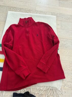 Ralph Lauren Red Half-Zip Fleece Pullover
